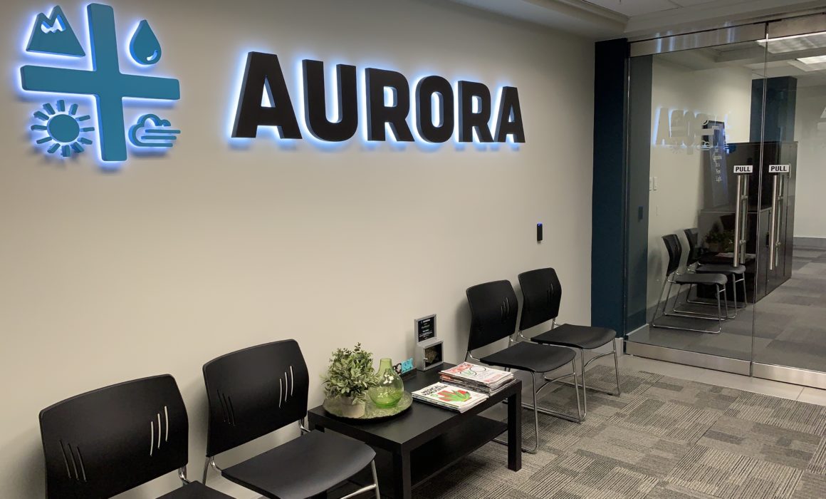 Aurora entrance sign